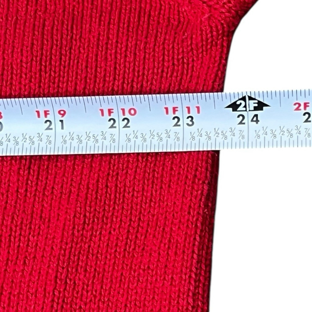Vintage Crystal Kobe Snowman Patch Red Christmas Cardigan Size L Ugly Sweater - Picture 9 of 10